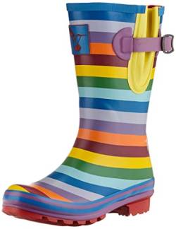 Evercreatures Frauen Gummistiefel Rainbow Tall Regenbogenfarben - Fallen normal aus, Mehrfarbig, 37 EU von Evercreatures