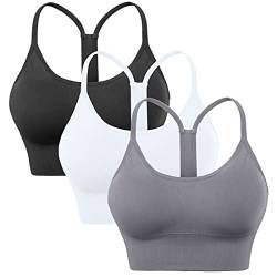 Evercute Sport-BHs mit gekreuzten Rücken, gepolstert, sexy Riemen, Criss Cross Cropped BHs für Yoga, Workout, Fitness - - 65B/C 70A/B/C/ 75A (S) von Evercute