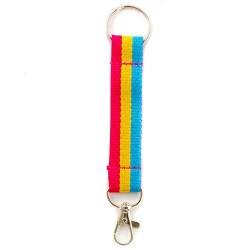 Everflag Regenbogen Schlüsselband Pansexuell mit Karabinerhaken und Ring 11cm lang von Everflag