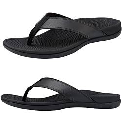 Everhealth Herren Zehentrenner Walking Flip Flops Orthopädische Sandalen mit Bogenunterstützung für Plantarfasziitis Plattfüßen Linderung von Fersenschmerzen, Stützende Strand Hausschuhe Sandale von Everhealth