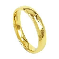Everstone Damen-Ring Titan, Herren-Ring Titan, Freundschaftsringe, Hochzeitsringe, Eheringe, Farbe Gold, Breite 4mm Größe 50 (15.9) von Everstone