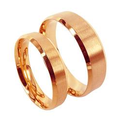 Everstone Paar Ringe Eheringe Verlobungsringe Titan Roségold ringe Größe: 47-76 von Everstone