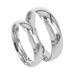 Everstone Paar Ringe Trauring Verlobungsringe Titan Poliert Silberne Ringes Größe: 47-76 von Everstone