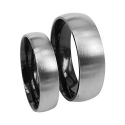 Everstone Titan Ringe Eheringe Titan Ringe Schwarz und Silber Größe: 47-76 von Everstone