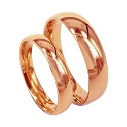 Everstone Trauring Paar Ringe Verlobungsringe Titan Roségold ringe Poliert Ring s Größe: 47-76 von Everstone