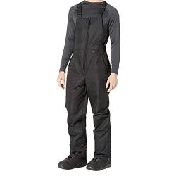 Herren-Schnee-Latzhose, warm und trocken, wasserdicht, Winddicht, Skikleidung, Strampler, verstellbare Träger, Ski-Latzhose (Schwarz, L) von EveryLu