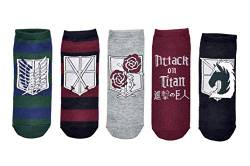 Attack on Titan "Emblems Unisex Low Cut Socks: 5-Pack von Everything Legwear
