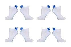 Damen Socken mit Bommel, niedriger Schnitt, für Schuhgröße 37-43, Blau 4 Paar, Einheitsgröße von Everything Legwear