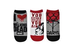 The Walking Dead Lowcut Socken (3 Paar) – I Heart The Walking Dead Daryl – Einheitsgröße, Mehrfarbig/Meereswellen (Ocean Tides) von Everything Legwear
