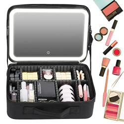 Reise-Make-up-Tasche, tragbarer, kompakter Kosmetik-Organizer für viele Zwecke, ideal zum Aufbewahren und Transportieren von Make-up, stilvolles und langlebiges Design, Schwarz , S von EviKoo