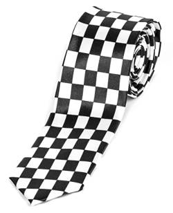 Evil Wear Designer Motto-Krawatte Schwarz-Weiß, Handgefertigt 150cm, Made in Germany von Evil Wear