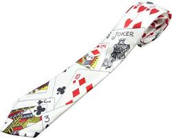 Evil Wear Herren Damen Krawatte Karten-Motiv weiß Schlipse Poker von Evil Wear