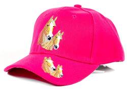 Evil Wear Kinder Baseball Cap Pink mit Pferde Logo Verstellbar Waschmaschinenfest Einheitsgröße 4-16 Jahre von Evil Wear