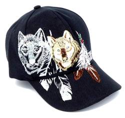 Evil Wear Unisex Base Cap mit Wolf-Motiv, Schwarz, Einheitsgröße, Verstellbar von Evil Wear