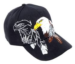 Herren Damen Base Cap Schirm Mütze Schwarz Adler Motiv von Evil Wear