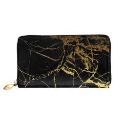 Evius Design Name Geldbörse - Damen Geldbörse Mode Gedruckt Lange Brieftasche - Tragbare Stilvolle Geldtasche, Schwarzer Marmor, Einheitsgröße von Evius