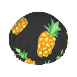 Gelbe Ananas-Duschhaube für Frauen, Duschkappen für langes Haar, wasserdichter Duschhut, geeignet für Hotelbad, Familienbad, Reisen, Urlaub, wiederverwendbare Duschhaube. von Evius