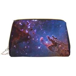 Kosmetiktasche aus Leder, Motiv: Weltraum, Galaxie, niedliche Reise-Make-up-Tasche, Make-up-Tasche, tragbare Kosmetiktasche, Reise-Kosmetiktasche für Damen und Mädchen, Space Galaxy, Einheitsgröße von Evius