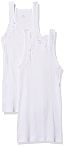 Evolve Herren Cotton Comfort Square Cut Tank Multi Pack Unterhemd, Weiß, M EU von Evolve