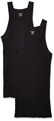 Evolve Herren Cotton Comfort Square Cut Tank Multi Pack Unterhemd, schwarz, X-Groß von Evolve