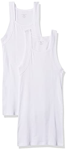 Evolve Herren Cotton Comfort Square Cut Tank Multi Pack Unterhemd, weiß, X-Groß von Evolve