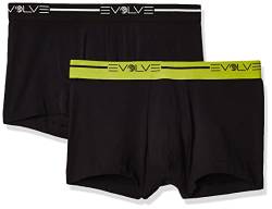 Evolve Herren Cotton Stretch No Show Trunk Underwear Multipack Badehose, Schwarz/Schwarz, Large von Evolve