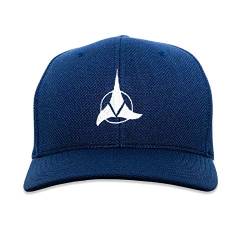 EvolveFISH ST Klingon Erwachsene Mütze Flexfit Cool & Dry Piqué-Mütze - blau - Einheitsgröße von EvolveFISH