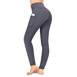 Evolyline Leggings Damen High Waist Push Up Baumwolle Sport, Sporthose Damen Sportleggins Damen Lang mit Taschen, Yoga Hosen Sport Fitness Freizeit von Evolyline