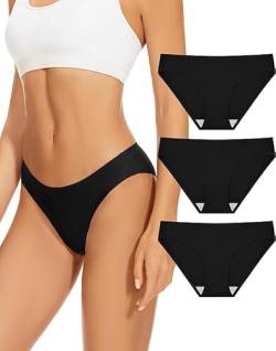 Evolyline Seamless Slips Damen Nahtlos Slips Stretch Hipster Weiche Stretch Unterwäsche Unsichtbare Unterhosen Brazilian Slips No Show Unsichtbar Unterwäsche Mehrpack von Evolyline