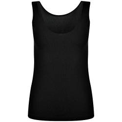 Evoni Basic Shirt schwarz für Damen durchsuchtiges Sommer Tank Top aus Baumwolle XL=42 von Evoni