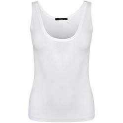 Evoni Basic Shirt weiß für Damen durchsuchtiges Sommer Tank Top aus Baumwolle XL=42 von Evoni