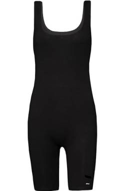 Evoni Damen Body ärmellos I Jumpsuit aus fester Baumwolle l blickdichter Bodysuit mit Rundhals für Frauen I figurbetonte Shapewear I Shaping-Effekt Jumpsuit XS Schwarz von Evoni