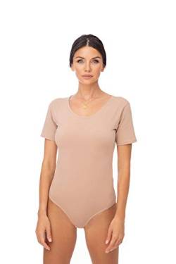 Evoni Damen Body kurzarm hellbraun L von Evoni