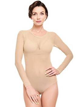 Evoni Damen Body transparent XL beige von Evoni