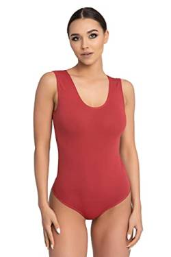 Evoni Damen String Body ärmelloser Bodysuit (M, Bordeaux) von Evoni