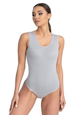Evoni Damen String Body ärmelloser Bodysuit (XXL, Grau) von Evoni