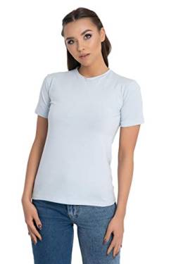 Evoni Damen T-Shirt Kurzarm hellblau L von Evoni