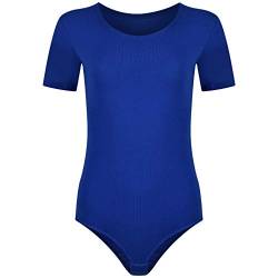 Evoni Damenbody mit kurzen Ärmeln und Rundhals I Damen T-Shirt I Bodysuit Women I Unterzieh-Body I Kurzarm-Body mit optimaler Passform Royal Blue L von Evoni