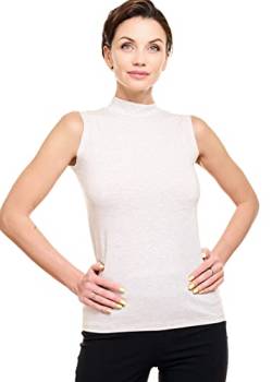 Evoni ärmelloses Shirt mit Halbkragen (Grau Meliert, XL) von Evoni