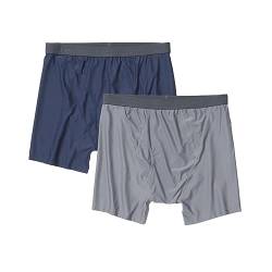 ExOfficio Herren Standard Give-n-go 2.0 Boxershorts, 2er-Pack, Marineblau/Stahl-Onyx, Large von ExOfficio