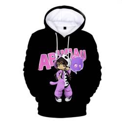 ExaRp Aphmaus 3D Druck Hoodie Anime Pullover Langarm Sweatshirts Sportbekleidung, Schwarz , L von ExaRp