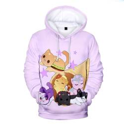 ExaRp Aphmaus 3D Druck Hoodie Anime Pullover Langarm Sweatshirts Sportbekleidung, rose, M von ExaRp