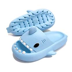 Exceligen Shark Slippers Slides,Damen Herren Hai Badelatschen Sommer Hausschuhe Badeschlappen Rutschfeste Dusch Badeschuhe Strand Sandalen Blau3637 von Exceligen