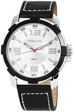 Classix Damenuhr mit Lederimitationarmband Weiß Armbanduhr Uhr RP1262210003 von Excellanc