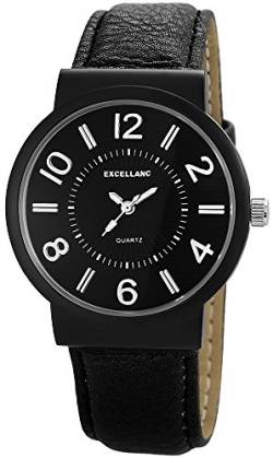 Excellanc Black Slim Men Watch Schwarze Armbanduhr analoge Herrenuhr von Excellanc