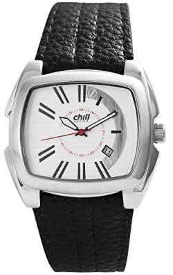 Excellanc Chill Modische Herren Armbanduhr Weiß Schwarz Analog Datum Leder Imitat 3 Bar Quarz Männer 94200MSILBER von Excellanc