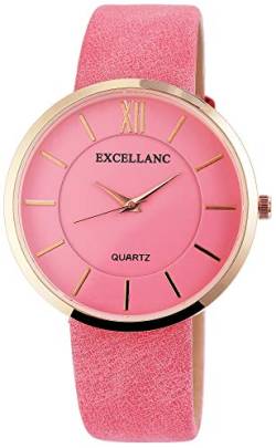 Excellanc Damen – Uhr Lederimitations Armbanduhr Analog Quarz 1900037 von Excellanc