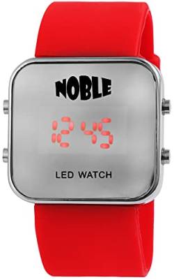 Excellanc Design Damen Armband Uhr Silber Rot Digital LED Silikon Datum Alarm Sport Quarz Frauen 9100822600001 von Excellanc