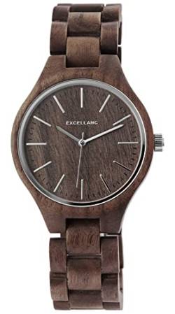 Excellanc Design Holz Herren Armband Uhr Braun Analog Mode Trend Quarz von Excellanc