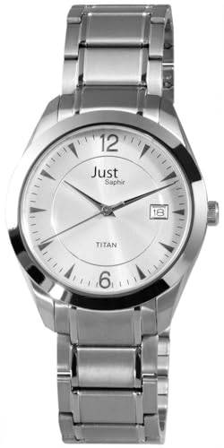 Excellanc Elegante Herren Titan Armband Uhr Silber Analog Datum 5ATM Klassisch Analog 9JU20087004 von Excellanc